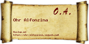 Ohr Alfonzina névjegykártya